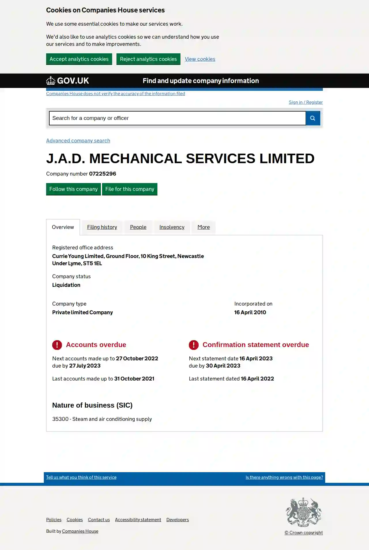 J A D Mechanical Services Ltd