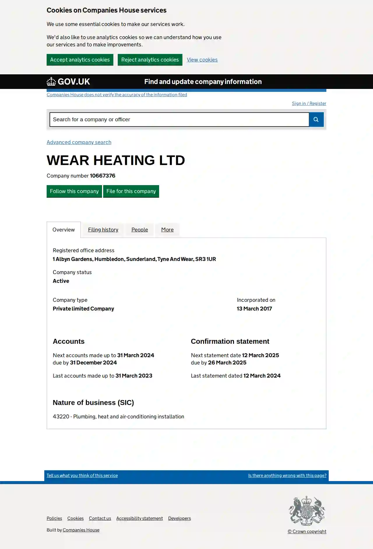 WEAR Heating Ltd