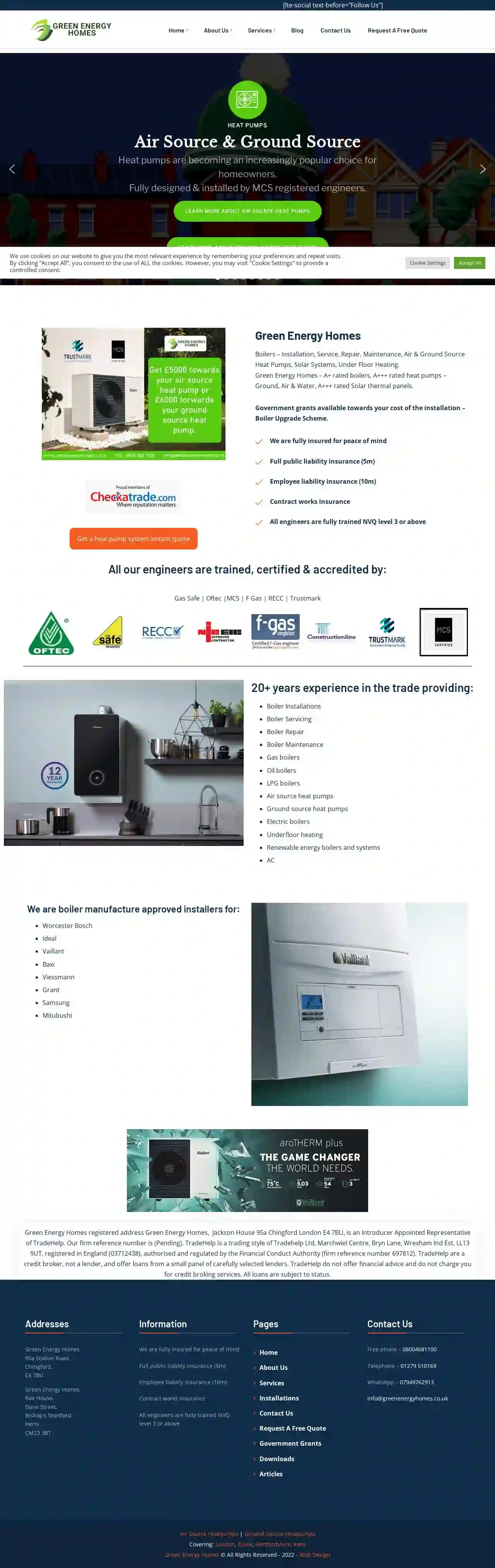 Green Energy Homes - Heat Pumps, Boilers & Central Heating Specialists