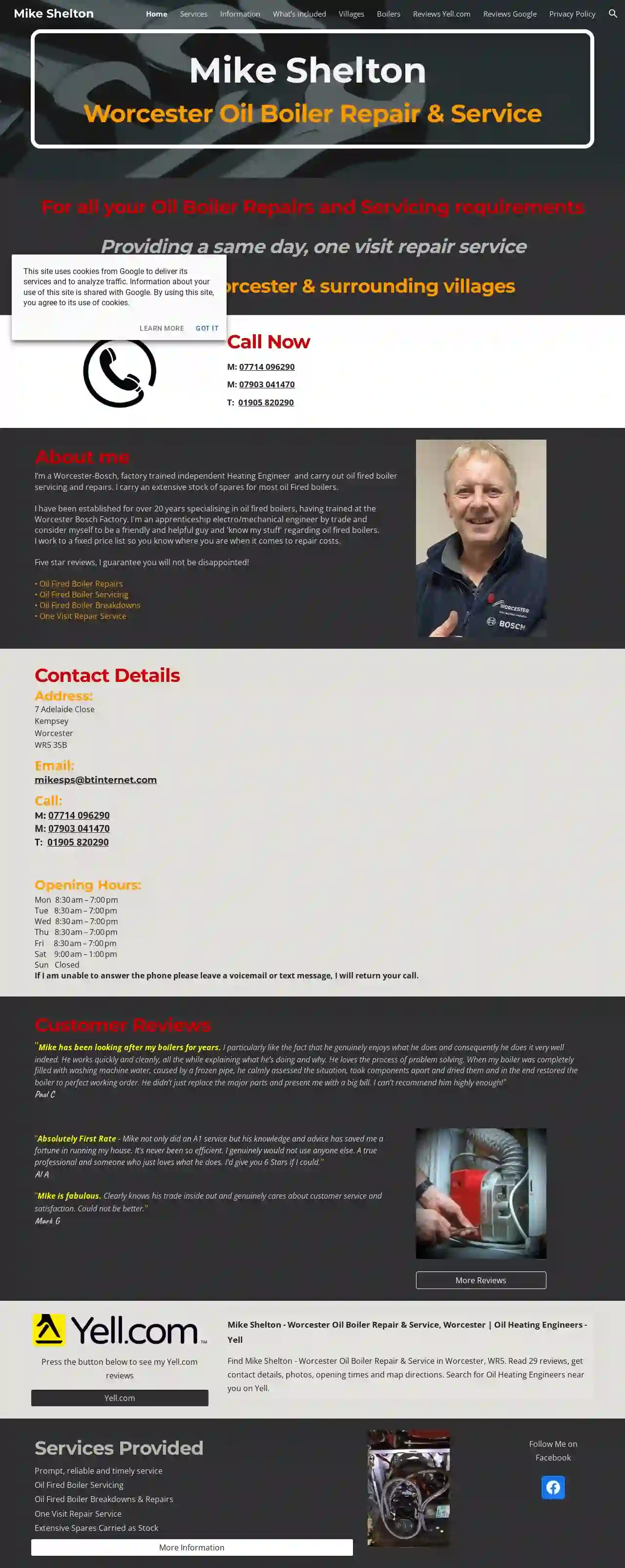 Mike Shelton Worcester Oil Boiler Repair & Service