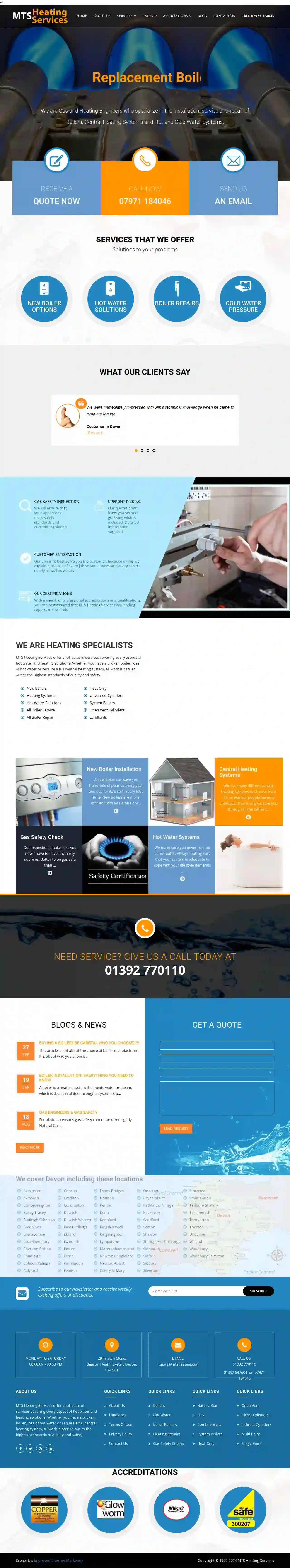 M T S Heating - New & Replacement Boilers Exeter & East Devon