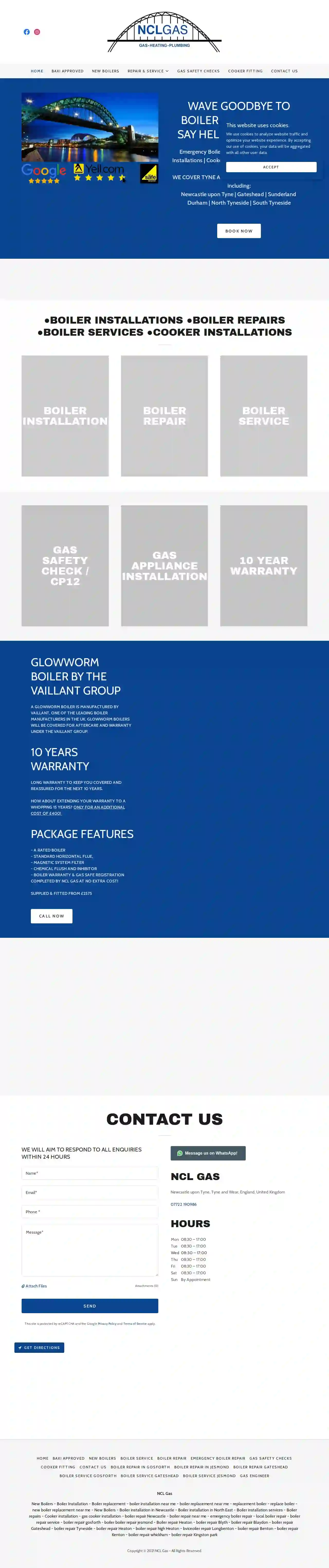 NCL GAS - New Boiler Installation, Boiler Repair & Boiler Service, CP12.