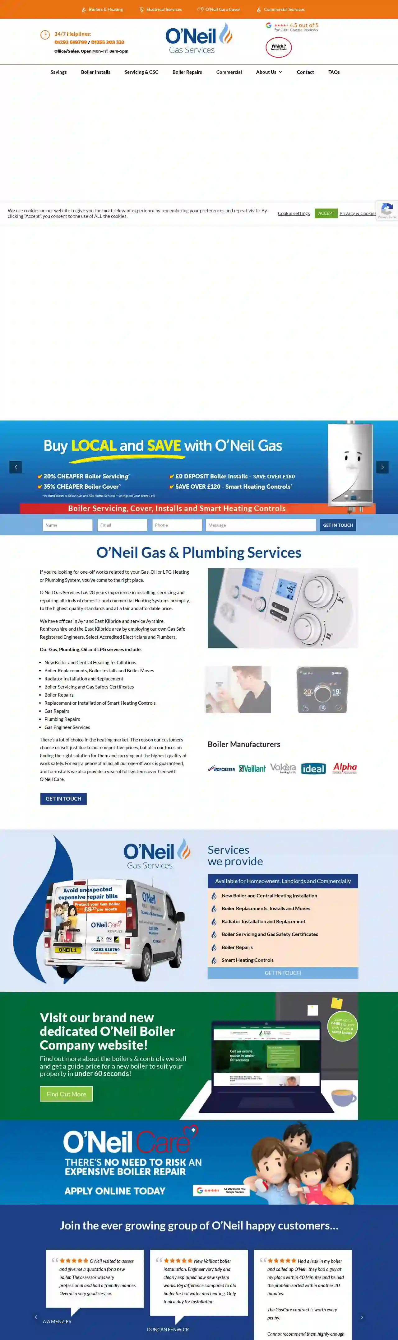 O’Neil Gas, Care & Boiler Services East Kilbride