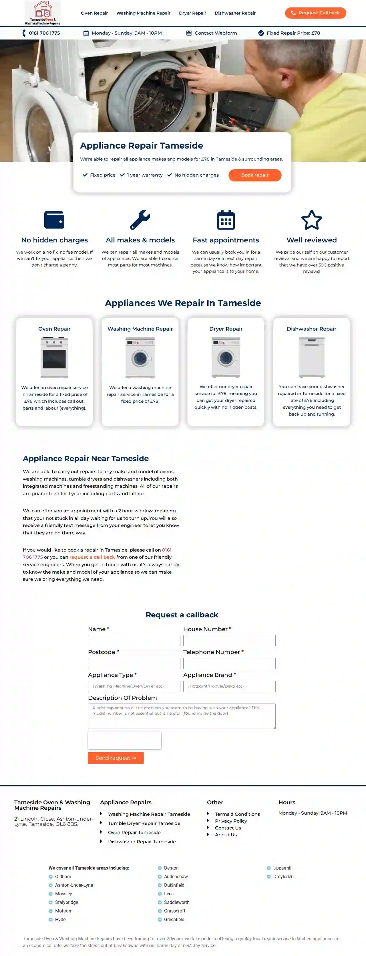 Tameside Oven & Washing Machine Repairs