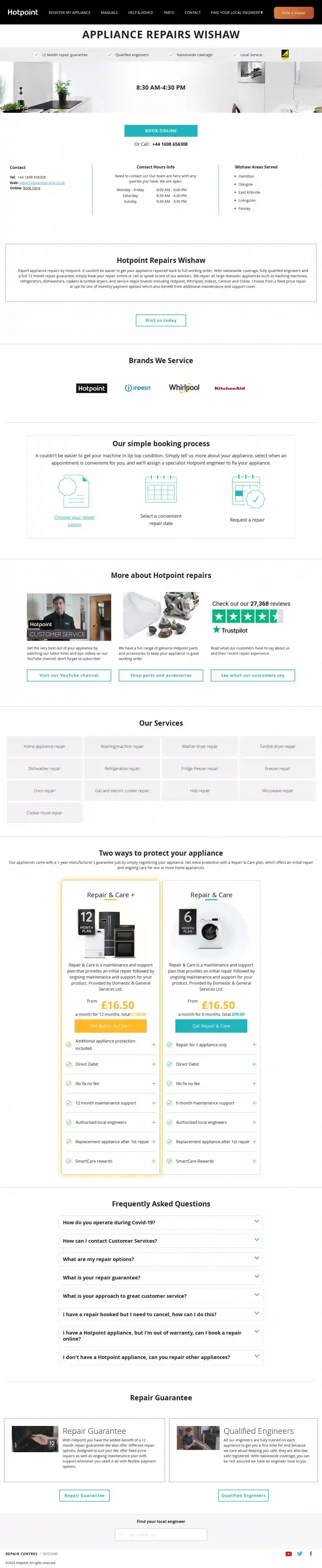 Hotpoint Repairs Wishaw