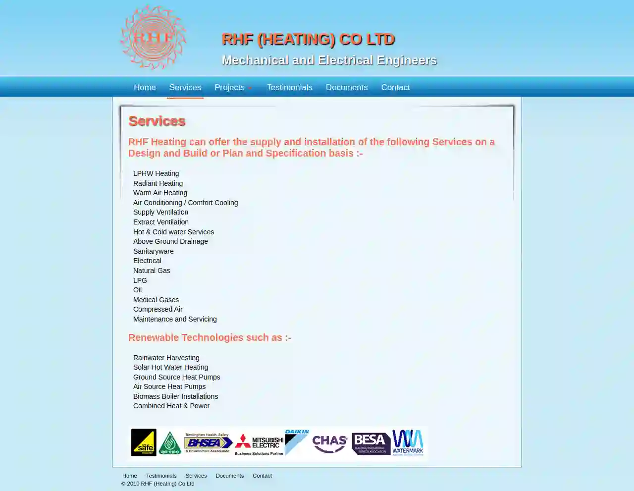 R H F Heating Co Ltd